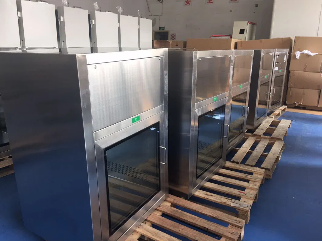 SGS Certified Electronic/ Mechanical Interlock Laminar Flow Clean Dynamic Pass Through Box Transfer Window for Cleanroom &amp; Laboratories with UV Sterilization